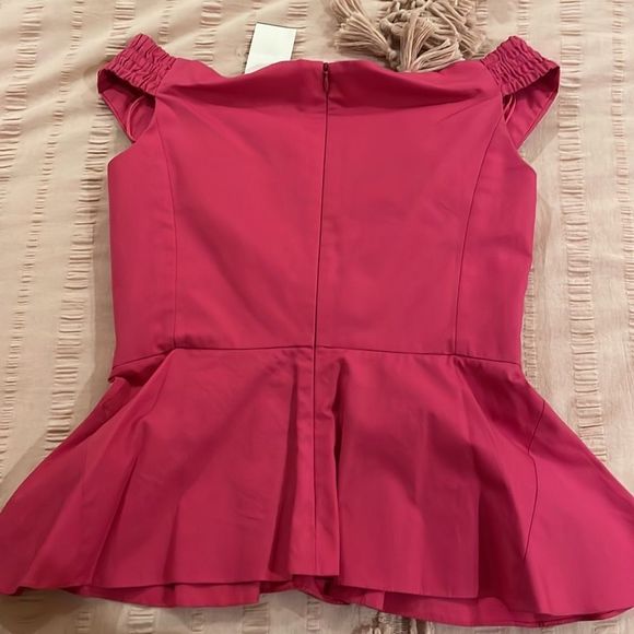 PETER PILOTTO Bardot Peplum Bustier Fuschia Size 2 - Picture 3 of 3